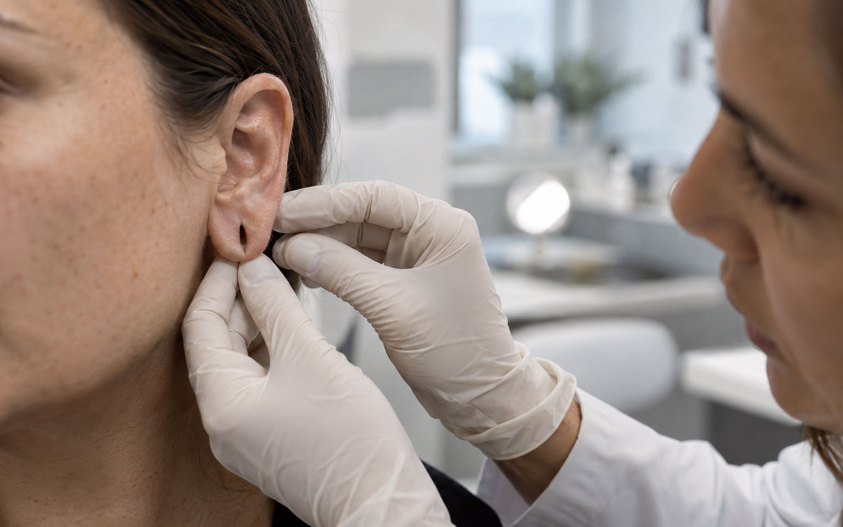 Reparación de lóbulo rasgado, cirugía y nueva perforación - Dermatoclinic